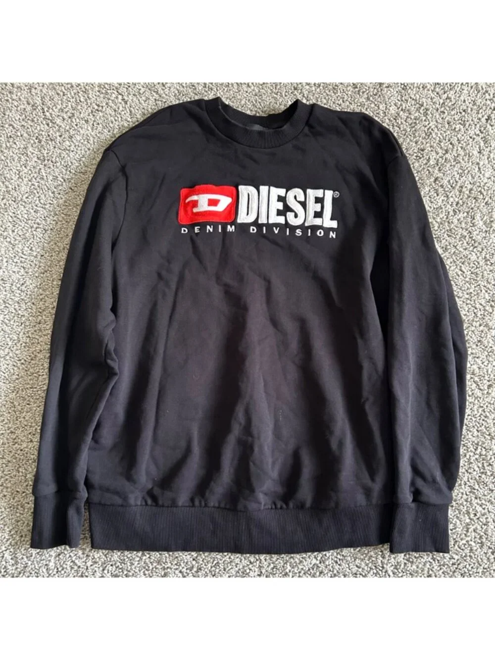 Diesel Men's Sz XL Black Crewneck Sweatshirt Denim Division Logo